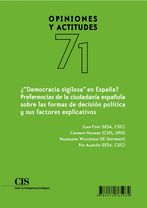 ¿Democracia sigilosa en España?, último título de la colección Opiniones y Actitudes del CIS