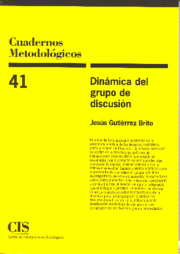 Ya disponible la 1ª reimp. de: Dinámica del grupo de discusión"