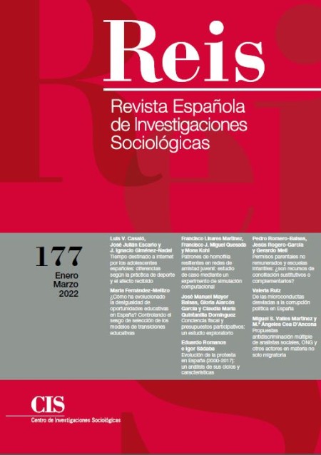 Disponible, en papel y en línea, el último número de la Revista Española de Investigaciones Sociológicas