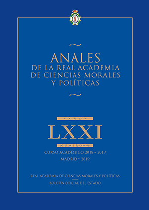 Cubierta de Anales de la Real Academia de Ciencias Morales y Políticas número 96