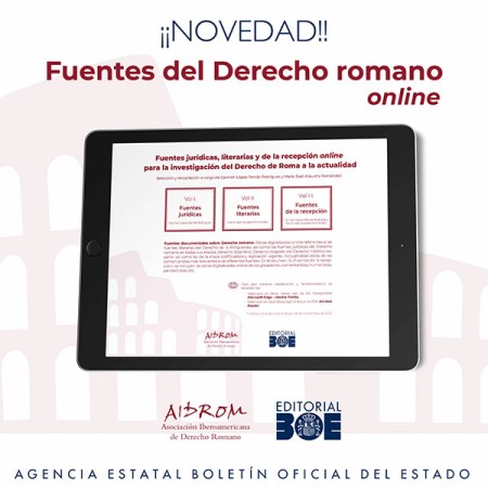 Novedad Editorial BOE. Fuentes jurídicas del Derecho romano online.