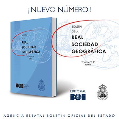 Novedad Editorial BOE. Boletín de la Real Sociedad Geográfica. Tomo CLX. 2023