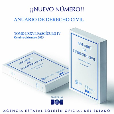 Novedad Editorial BOE. Nuevo número del Anuario de Derecho Civil.