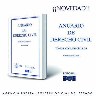 Novedad Editorial BOE. Nuevo número del Anuario de Derecho Civil.