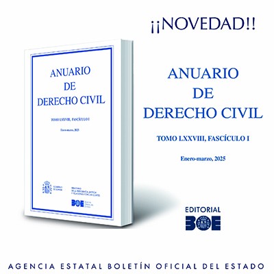 Novedad Editorial BOE. Nuevo número del Anuario de Derecho Civil 2025.