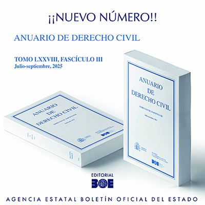 Novedad Editorial BOE. Nuevo número del Anuario de Derecho Civil 2025