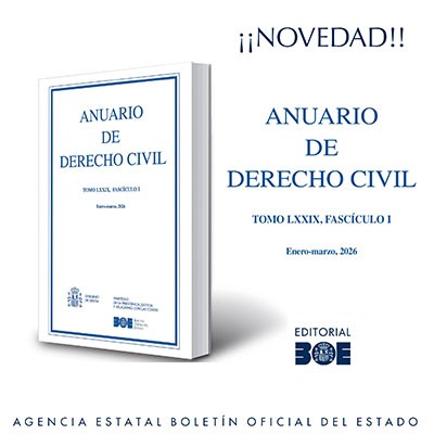 Novedad Editorial BOE. Nuevo número del Anuario de Derecho Civil 2026