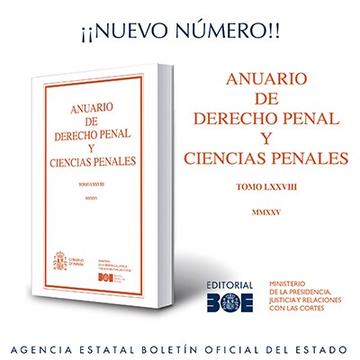 Novedad Editorial BOE. Anuario de Derecho Penal y Ciencias Penales 2025, Tomo LXXVIII