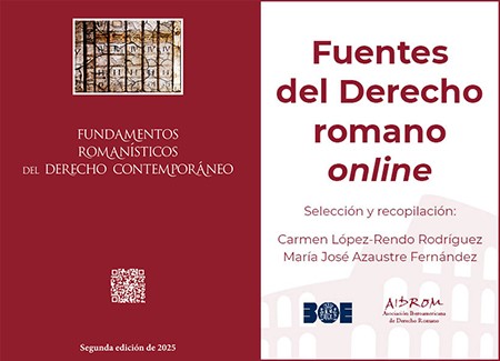 Firma de ejemplares en la Feria del Libro de Madrid 2026. Alfonso Murillo Villar, director de la Colección de Derecho Romano, y las autoras Carmen López-Rendo y María José Azaustre, autoras del libro «Fuentes del Derecho romano online» y «Fundamentos romanísticos del Derecho contemporáneo»