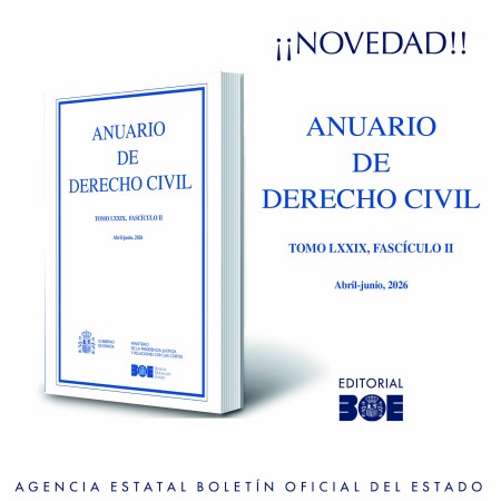 Novedad Editorial BOE. Nuevo número del Anuario de Derecho Civil 2026