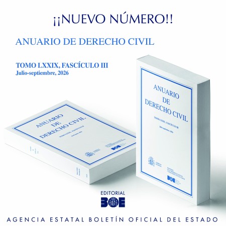 Novedad Editorial BOE. Nuevo número del Anuario de Derecho Civil 2026