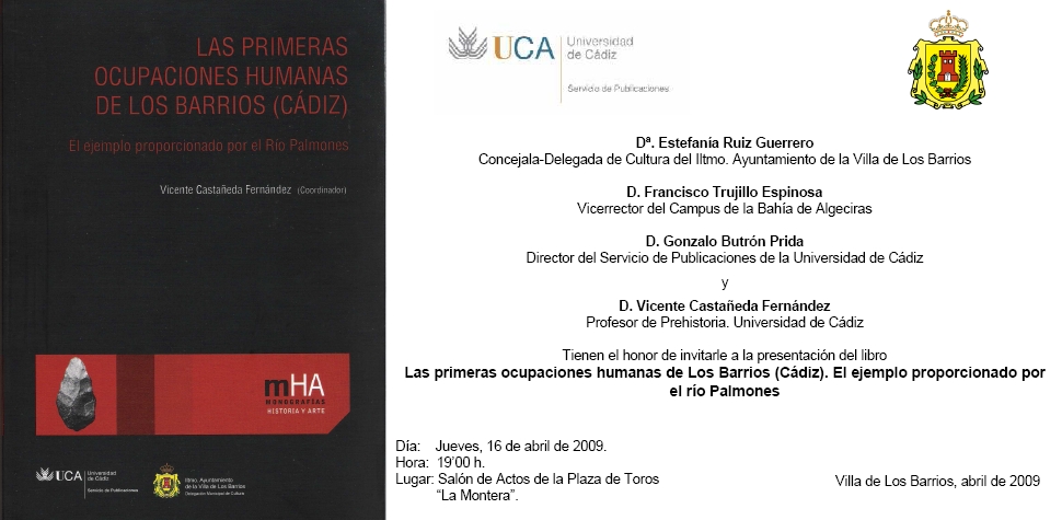 Invitación para la presentación de "Las primeras ocupaciones humanas de Los Barrios (Cádiz)"