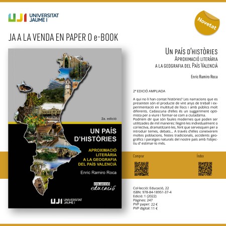 YA A LA VENTA EN PAPEL O e-BOOK "Un país d’històries Aproximació literària a la geografia del País Valencià" de Enric Ramiro Roca
