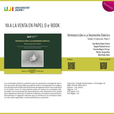 YA A LA VENTA EN PAPEL O e-BOOK "Introducción a la Ingeniería Gráfica Teoría y Ejercicios. Parte I"