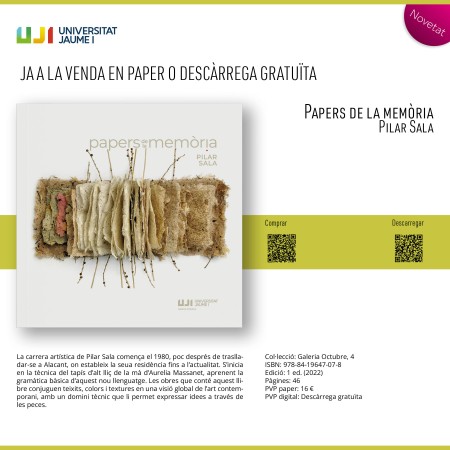 JA A LA VENDA EN PAPER O DESCÀRREGA GRATUÏTA "Papers de la memòria. Pilar Sala"