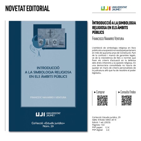 Novedad editorial «Introducció a la simbologia religiosa en els àmbits públics» de Francisco Navarro Ventura