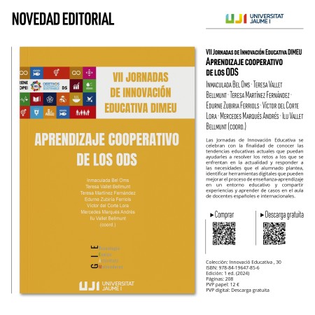 Novedad editorial «VII Jornadas de Innovación Educativa DIMEU Aprendizaje cooperativo de los ODS»