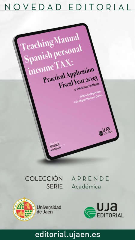 Novedad UJA Editorial. Teaching Manual Spanish personal income TAX: Practical Application: Fiscal Year 2023