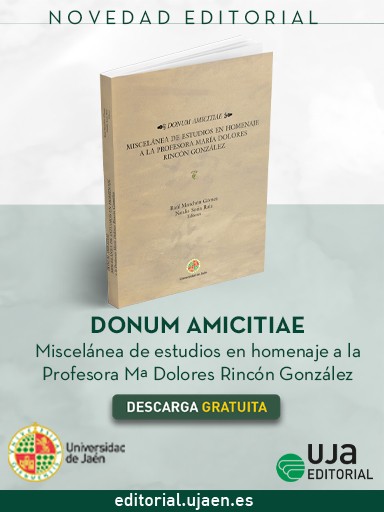 Novedad UJA Editorial. Donum amicitiae: miscelánea de estudios en homenaje a la Profesora Mª Dolores Rincón González