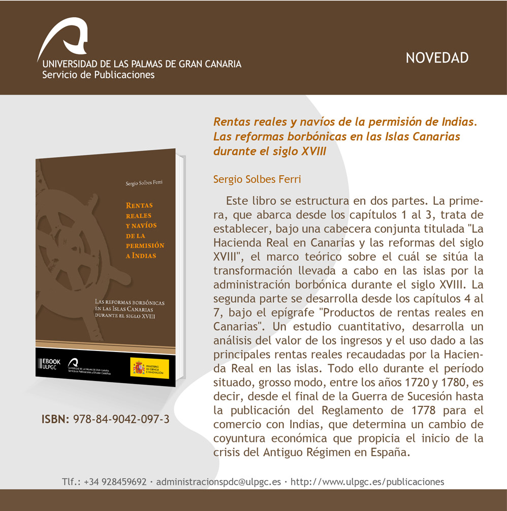 Rentas reales y navíos de la permisión a Indias. Las reformas borbónicas en las Islas Canarias durante el siglo XVIII