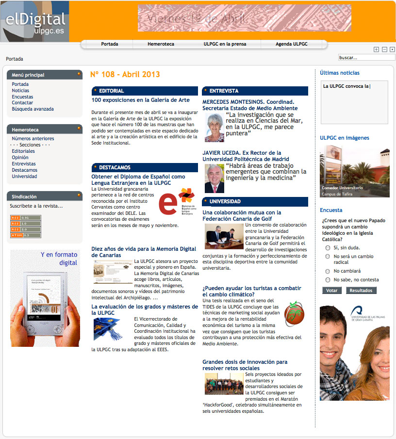La revista electrónica "EL DIGITAL" da cobertura al Servicio de Publicaciones y Difusión Científica de la ULPGC para difundir sus actividades editoriales