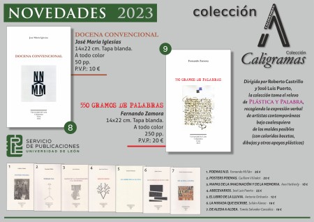 Dos novedades de la colección CALIGRAMAS del Servicio de Publicaciones de la Universidad de León