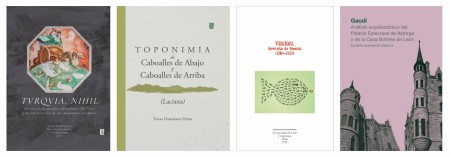 «TVRQVIA, NIHIL», «TOPONIMIA DE CABOALLES (LACIANA)», «VENENO, Revista de poesía» y «GAUDÍ. Análisis arquitectónico del palacio Episcopal de Astorga y de la Casa Botines de León».