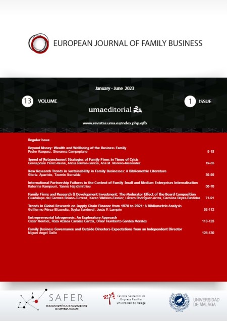 European Journal of Family Business publica el primer número de su decimotercer volumen