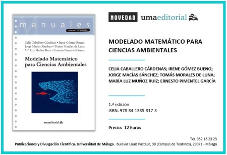 Novedad Editorial UMA. Modelado matemático para Ciencias Ambientales