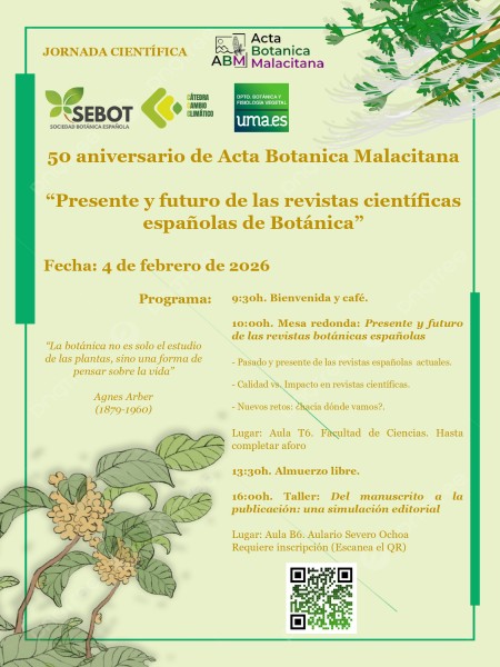 Jornada Científica "Presente y futuro de las revistas científicas españolas de Botánica"