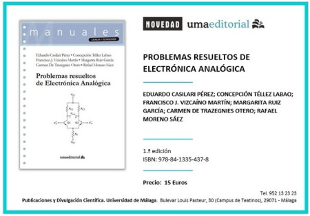 Novedad Editorial UMA. Problemas resueltos de Electrónica Analógica