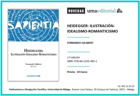 Novedad Editorial UMA. Heidegger: Ilustración-Idealismo-Romanticismo