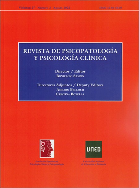 REVISTA DE PSICOPATOLOGÍA Y PSICOLOGÍA CLÍNICA - VOLUMEN 27 - NÚMERO 2 - AGOSTO 2022