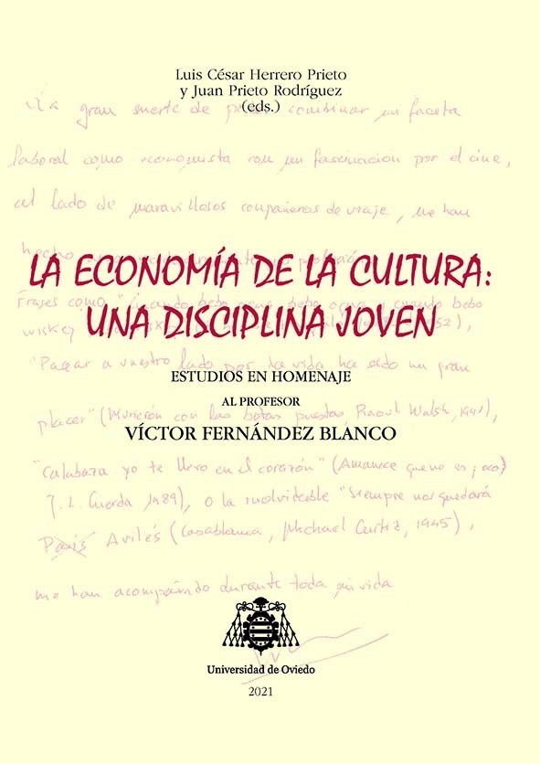 Novedad editorial. La economía de la cultura: una disciplina joven. Universidad de Oviedo
