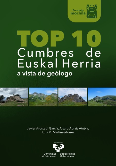 Novedad editorial Universidad del País Vasco: Top 10 cumbres de Euskal Herria a vista de geólogo. Formato mochila