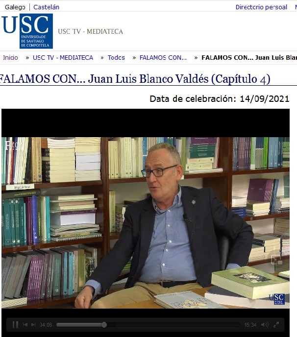 O director de Publicacións no programa Falamos con... de USC TV