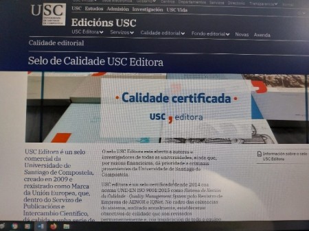 A certificación de calidade do selo USC Editora cumpre dez anos