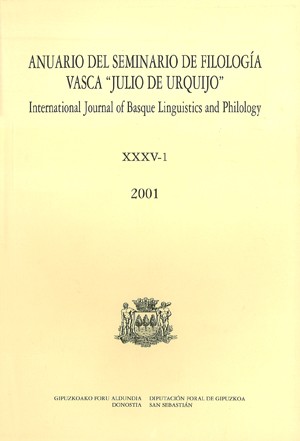 Anuario del Seminario de Filología Vasca Julio de Urquijo - International Journal of Basque Linguistics and Philology
